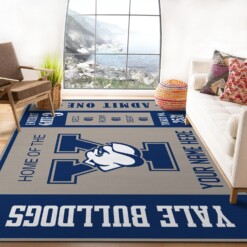 Customizable Yale Bulldogs Rug  Custom Size And Printing