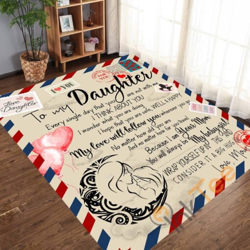 Customized To My Daughter Moms Letter Personalized Living Room Bedroom Outdoor Carpet Rug