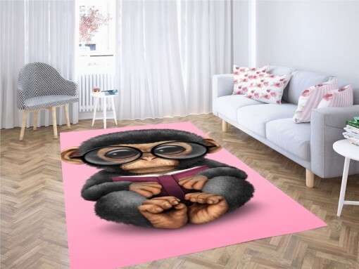 Cute Baby Chimpanzee Carpet Rug