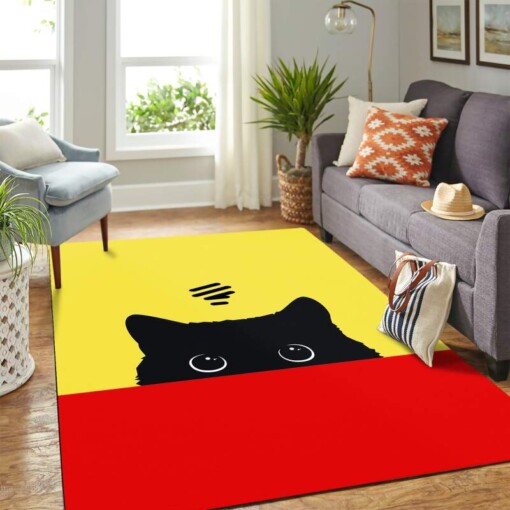 Cute Black Cat Carpet Rug