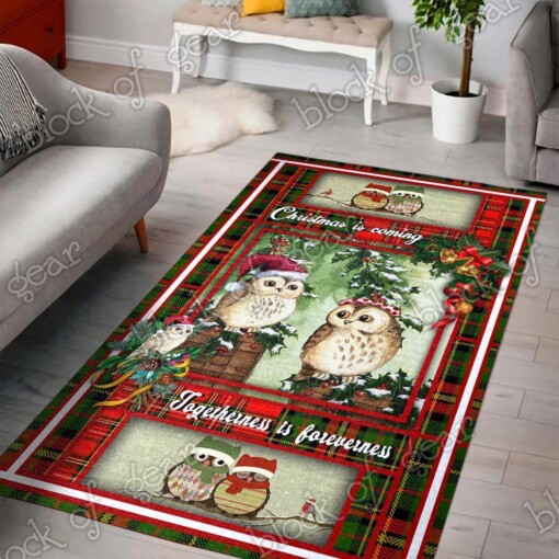 Cute Christmas Couple Owl Christmas Gift Living Room Limited Edition Rug