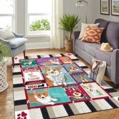 Cute Corgi Quilt Mk Carpet Area Rug