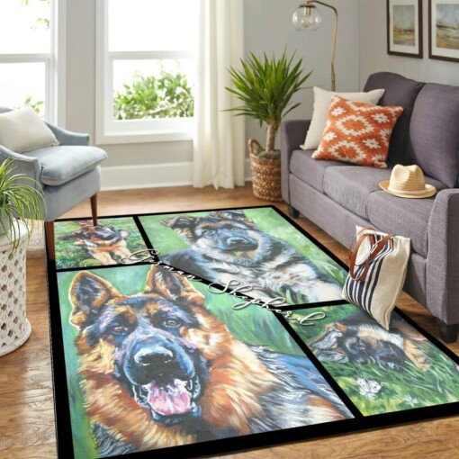 Cute German Shepherd Mk Carpet Area Rug