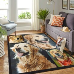 Cute Golden Retriever Mk Carpet Area Rug