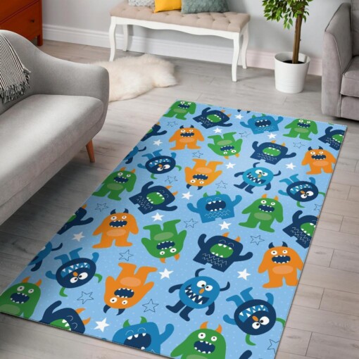 Cute Monster Print Pattern Area Limited Edition Rug