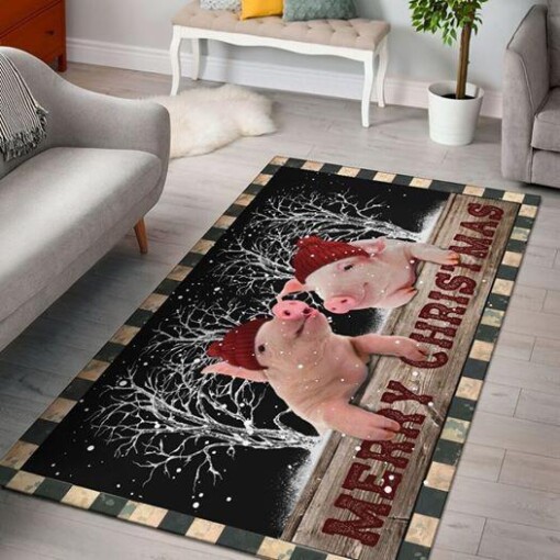 Cute Pigs Merry Christmas Pet Lovers Limited Edition Rug