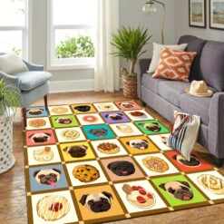 Cute Pug  Food Mk Carpet Area Rug