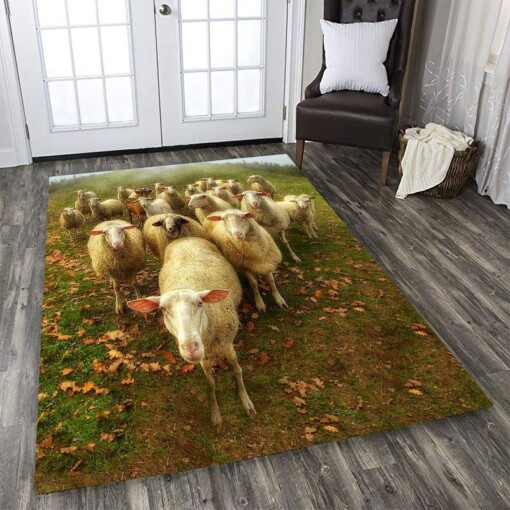 Cute Sheep Farm Rectangle Limited Edition Rug