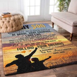 Dad To Son My Believe In Yourself And Be Awesome Bedroom Home Decoration Gift For Fathers Day Rug