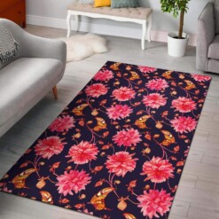 Dahlia Pattern Print Design Limited Edition Rug