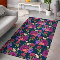 Dahlia Pattern Print Design Limited Edition Rug