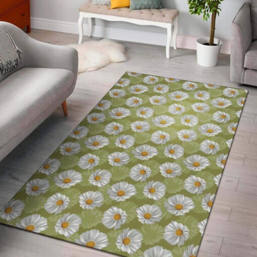 Daisy Pattern Print Design Limited Edition Rug