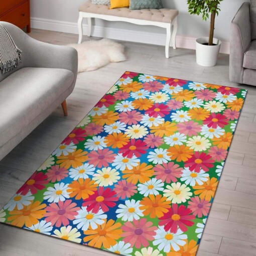 Daisy Pattern Print Design Limited Edition Rug