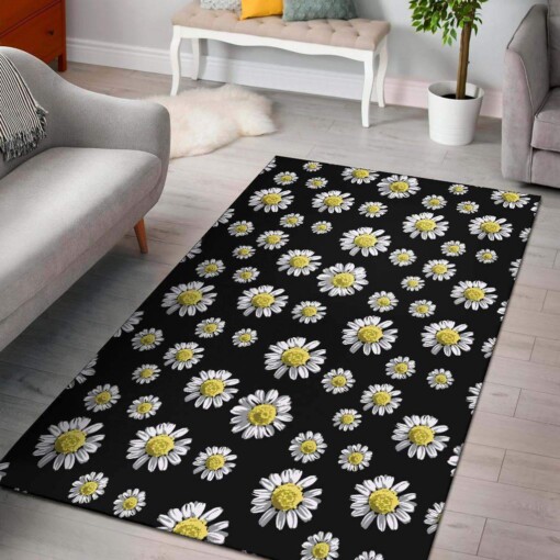 Daisy Pattern Print Design Limited Edition Rug