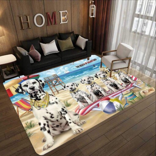 Dalmatian And Beach Rectangle Limited Edition Rug