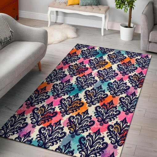 Damask Colorful Pattern Print Area Limited Edition Rug
