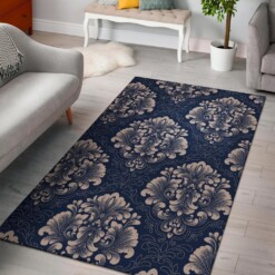 Damask Pattern Print Area Limited Edition Rug