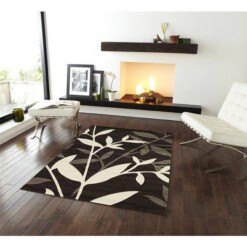 Dark Brown Flower Limited Edition Rug