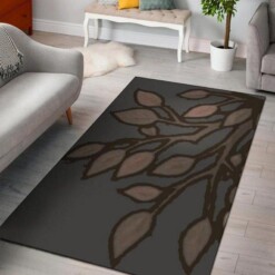 Dark Crystal Grey Leaves Limited Edition Rug