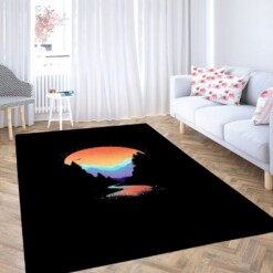 Dark Moon Wallpaper Living Room Modern Carpet Rug