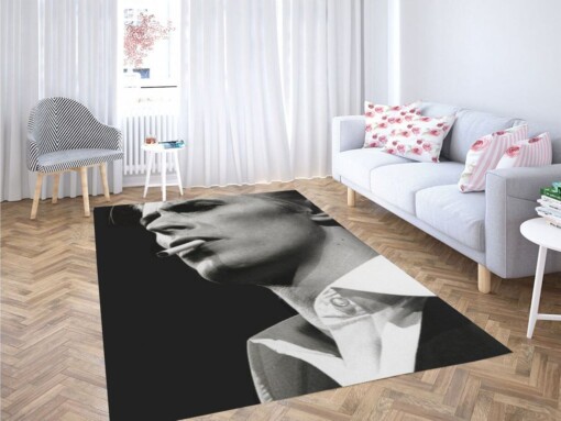 David Bowie With Cigarette Living Room Modern Carpet Rug