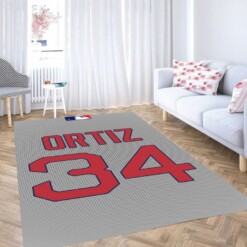 David Ortiz Wallpaper Living Room Modern Carpet Rug