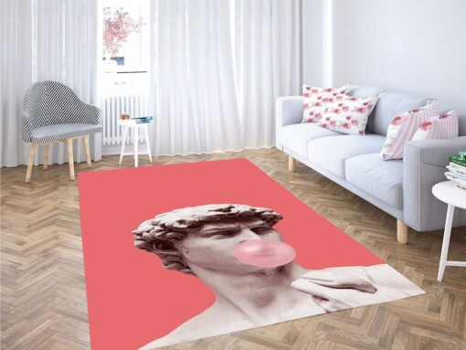 David Statue Bubble Gum Living Room Modern Carpet Rug