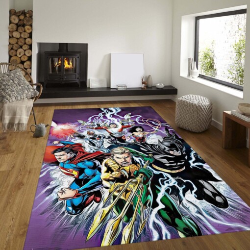 Dc Comics Justice League Bolts Rug  Custom Size And Printing