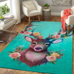 Deer  Flower Area Limited Edition Rug