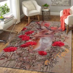 Deer Flower Area Rug