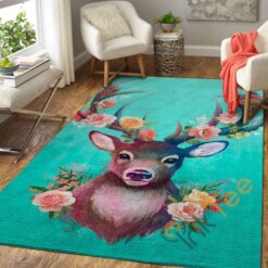 Deer Flower Area Rug