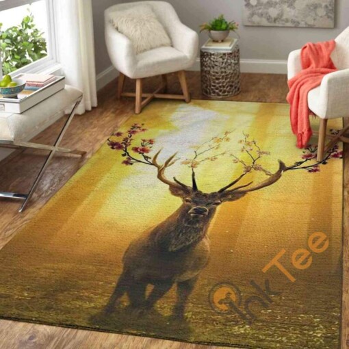 Deer Flower Area Rug