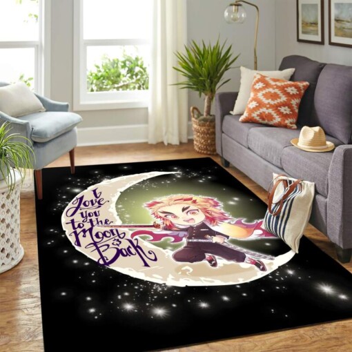 Demon Slayer Anime Chibi Moon Carpet Area Rug