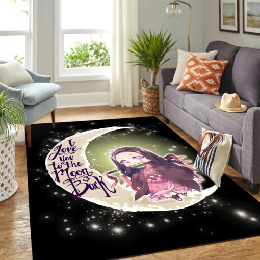 Demon Slayer Cute Anime Moon Carpet Area Rug