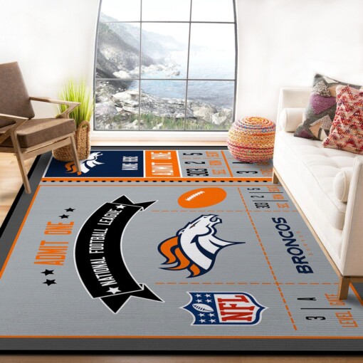 Denver Broncos Rug  Custom Size And Printing