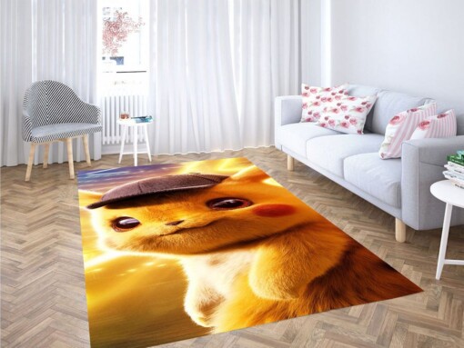 Detective Pikachu Wallpaper Living Room Modern Carpet Rug