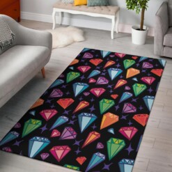 Diamond Colorful Print Pattern Area Limited Edition Rug