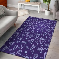 Diamond Purple Print Pattern Area Limited Edition Rug