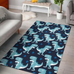 Dino Cartoon Dinosaur Pattern Print Area Limited Edition Rug