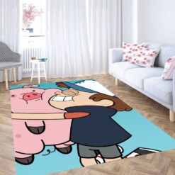 Dipper And Pig Gravity Falls Carpet Rug