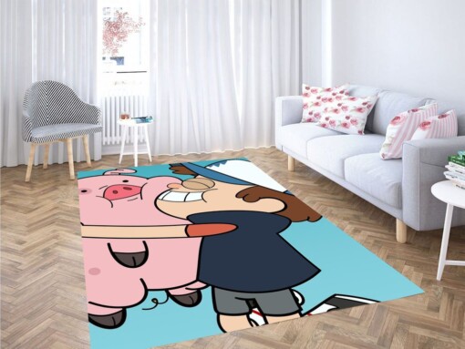 Dipper And Pig Gravity Falls Living Room Modern Carpet Rug