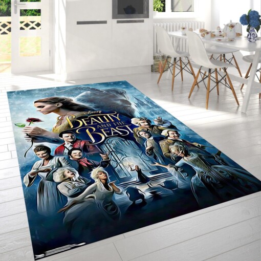 Disney Beauty And The Beast Rug  Custom Size And Printing