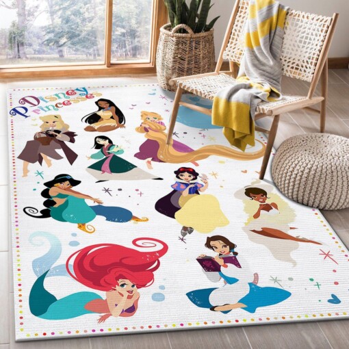 Disney Princess Bedroom Rug  Custom Size And Printing