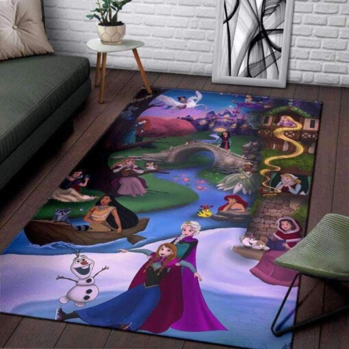 Disney Princess Snow White Cinderella Aurora Ariel Jasmine Decorative Floor Rug