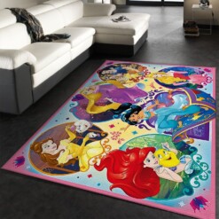 Disney Princesses Family Rug  Custom Size And Printing