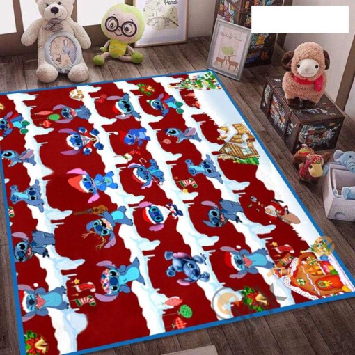 Disney Stitch Christmas Lilo  Living Room Bedroom Lovers Gift Rug