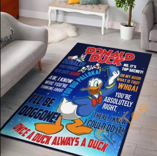 Disneys Donald Duck Large Non-slip For Living Room Bedroom Kitchen Disney Lover Rug