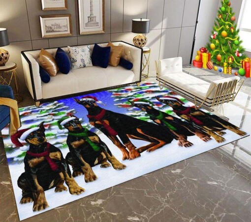 Doberman Pinscher Family Rectangle Limited Edition Rug