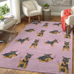 Doberman Pinscher Pink Heart Limited Edition Rug