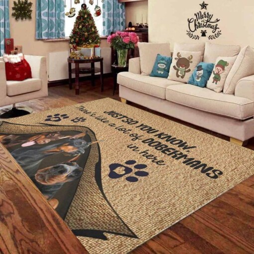 Doberman Pinschers In Here Rectangle Limited Edition Rug